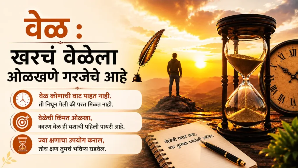 Veleche Mahatwa Marathi, वेळेचे महत्त्व मराठी, मराठी लेख संग्रह - वेळ, वेळेचे महत्त्व सांगणारा मराठी लेख, वेळ - खरचं वेळेला ओळखणे गरजेचे आहे,