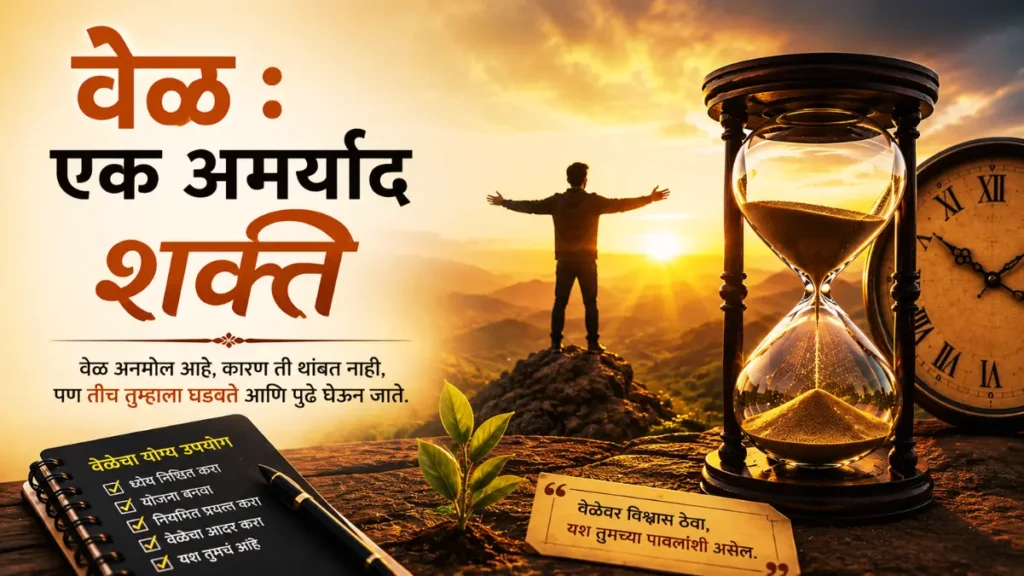 Veleche Mahatwa Marathi, वेळेचे महत्त्व मराठी, मराठी लेख संग्रह - वेळ, वेळेचे महत्त्व सांगणारा मराठी लेख, वेळ एक अमर्याद शक्ति,