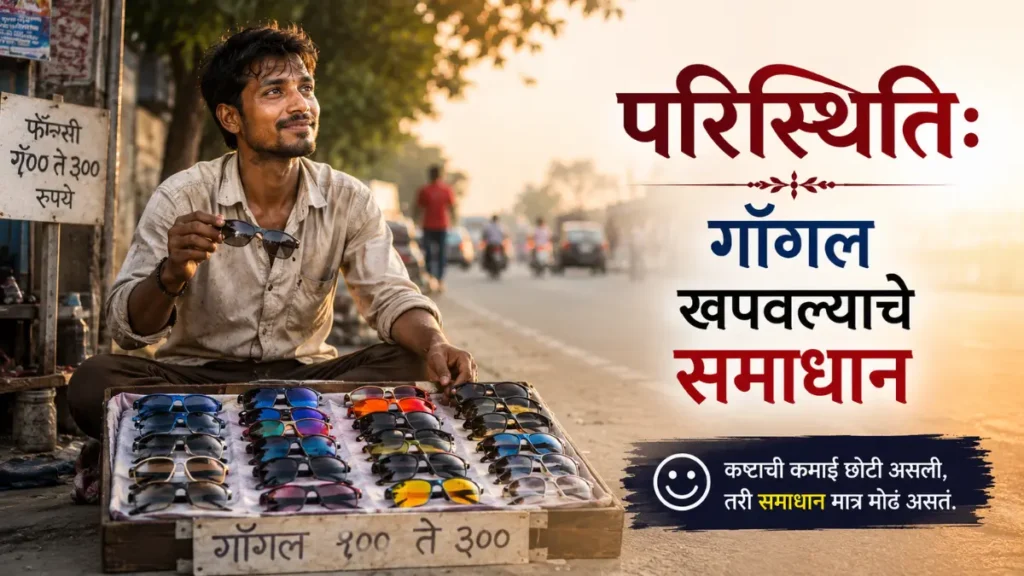Paristhiti Marathi Lekh, परिस्थिती मराठी लेख, गॉगल खपवल्याचे समाधान, मराठी लेख संग्रह परिस्थिति,